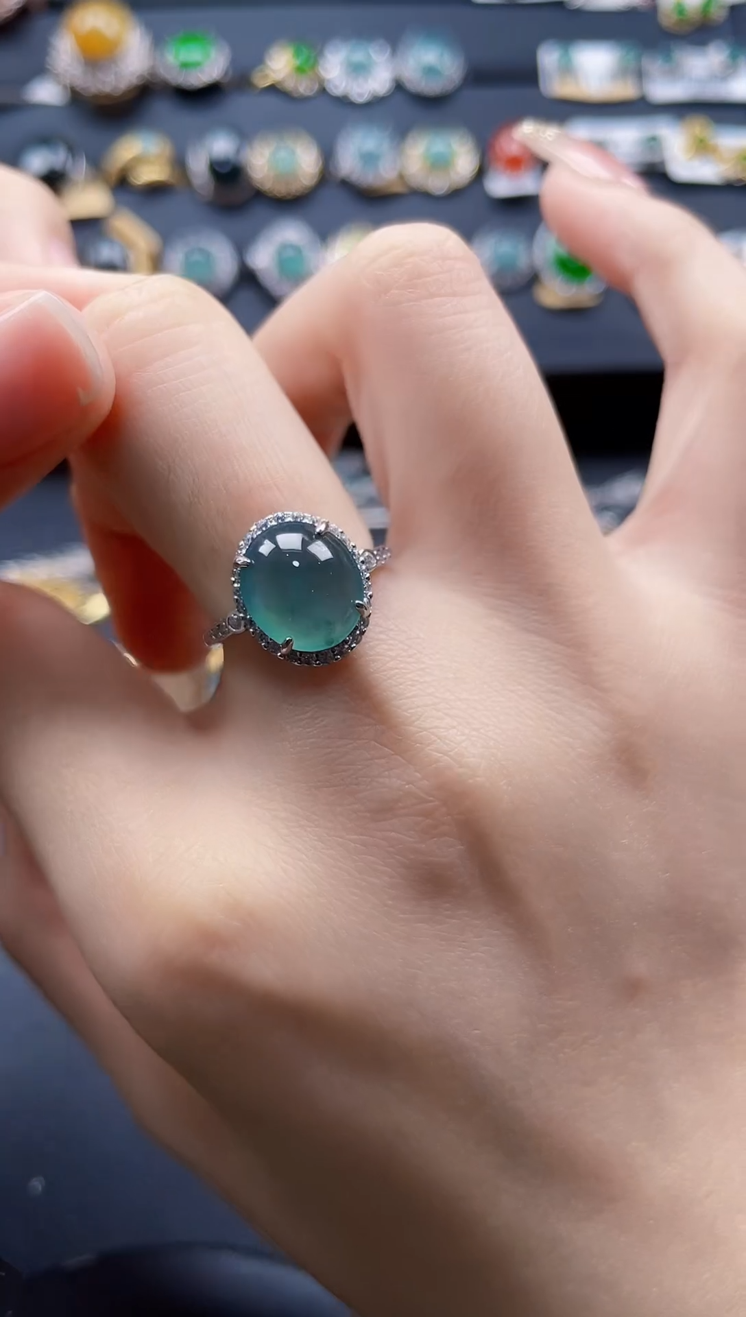 【闪购商品】翡翠戒指银S925镶嵌23425