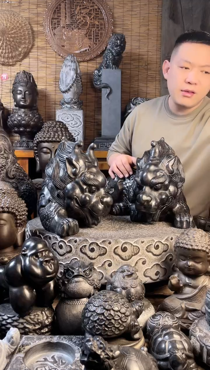 【闪购商品】52貔貅一对天然青石雕刻