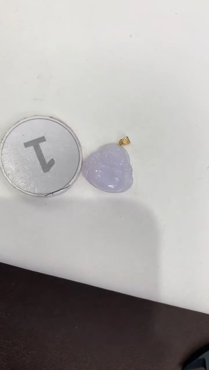 颈饰18K金镶嵌翡翠 天然缅甸a货翡翠