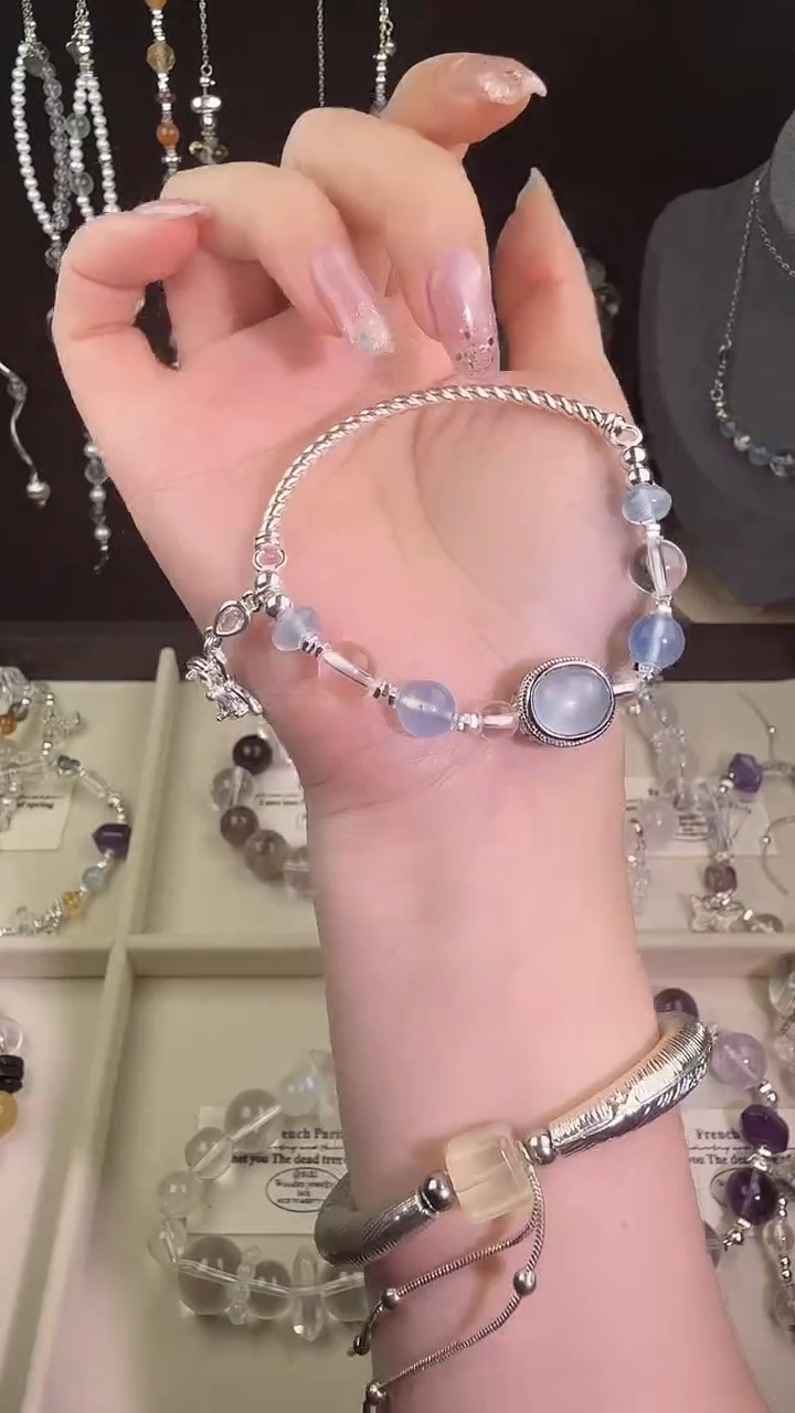 无无海蓝半镯手串