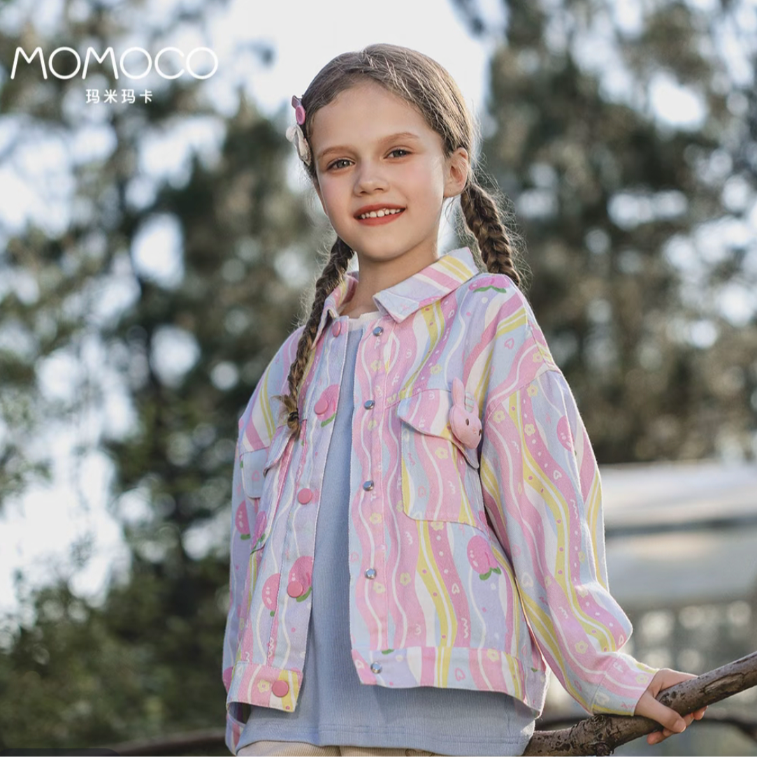 MOMOCO女童2025秋季时尚可爱洋气立体玩偶夹克外套77780107004