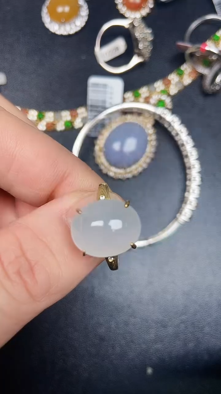 银S925镶嵌戒指翡翠3280