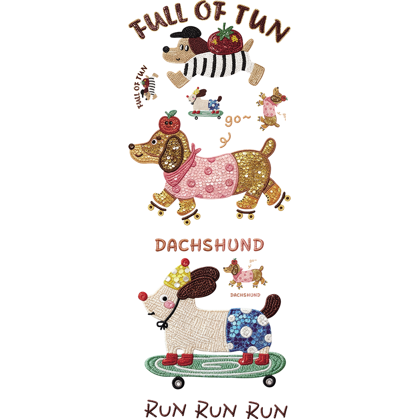 仿亮片狗白墨烫画，满20元包邮