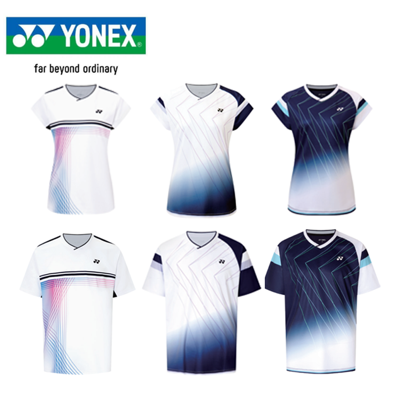 YONEX/尤尼克斯新款运动速干透气羽毛球服男女款短袖T恤印花