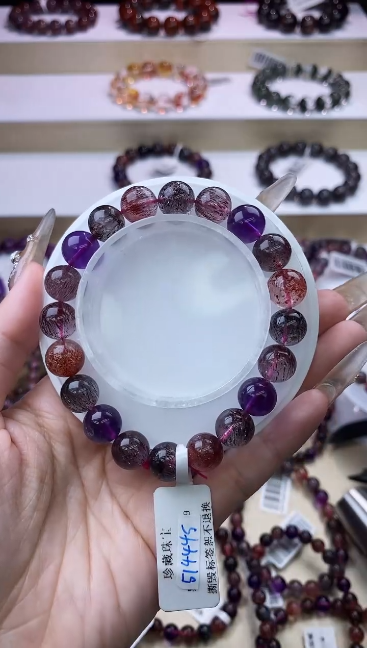 【闪购商品】水晶手链未镶嵌黑加仑超七单圈10m+