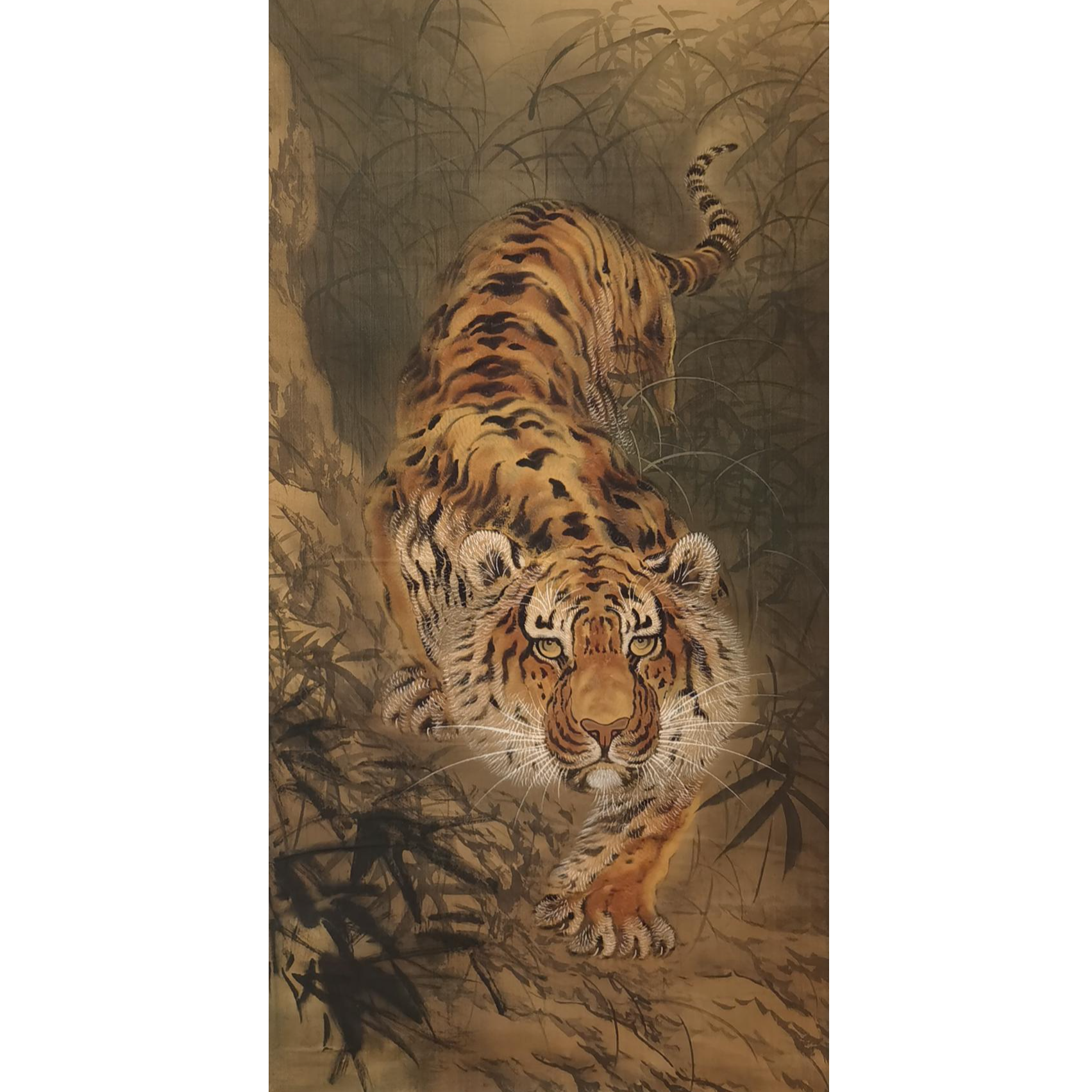 【辽拍】V250709-2-280 《虎》（4.4平尺)  绢本镜片 DD3