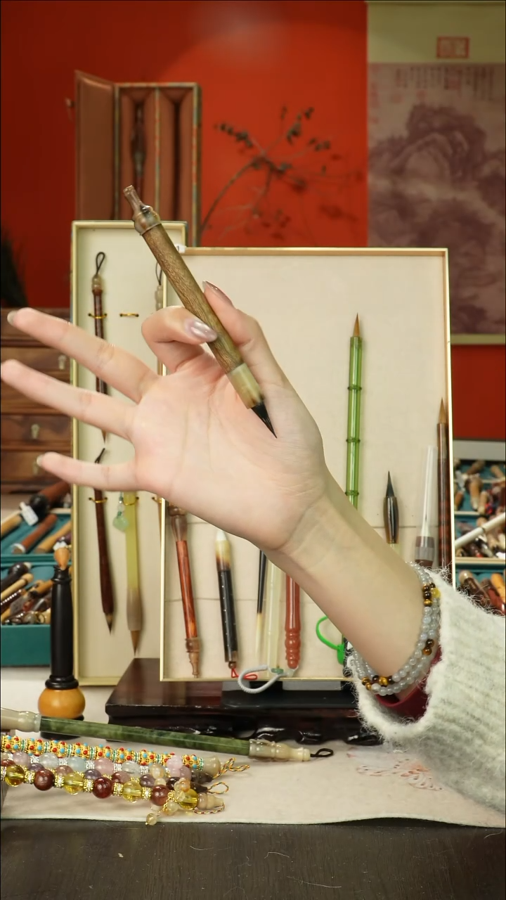 432号闪孤品高货毛笔链接 清水试笔 蘸墨不退