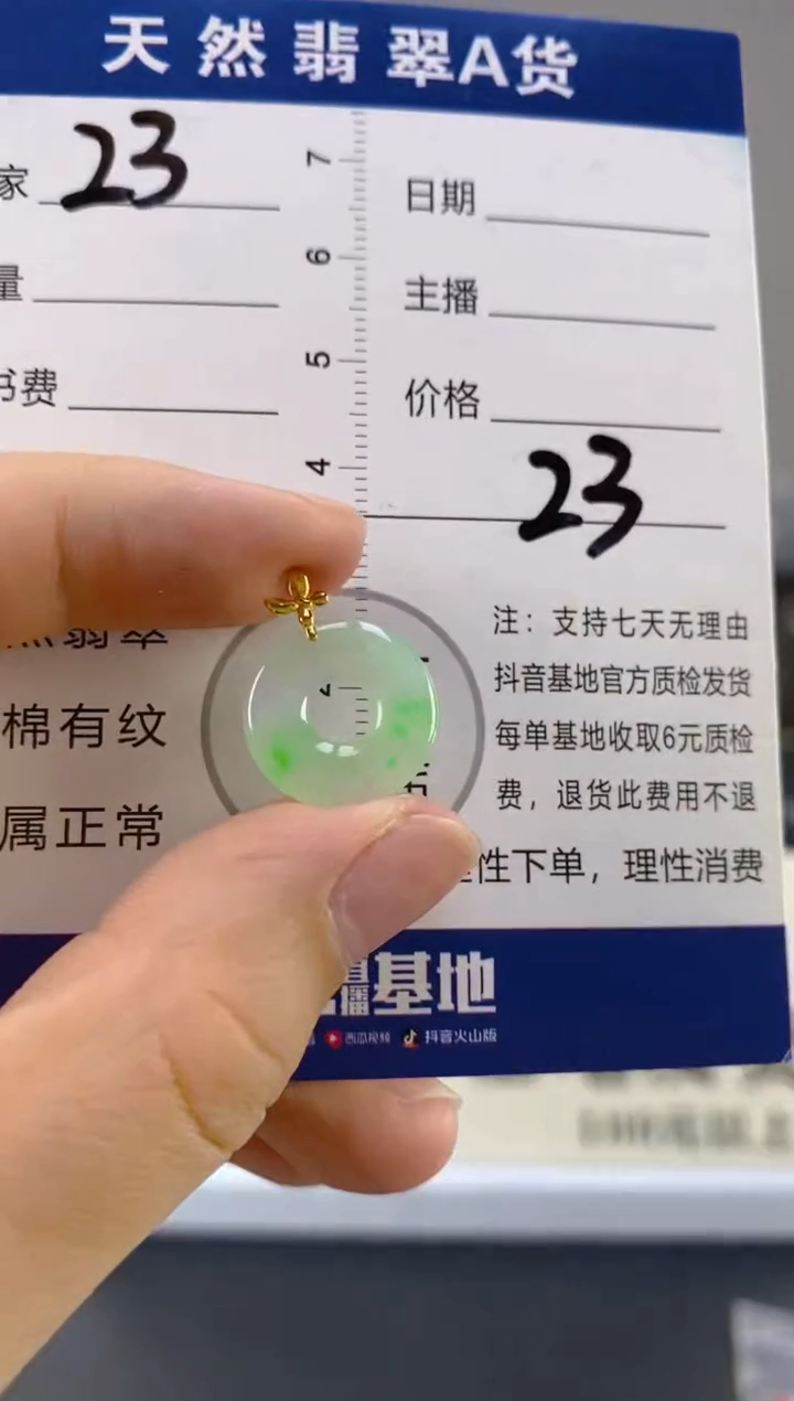 【闪购商品】翡翠颈饰18K金镶嵌天然A货翡翠