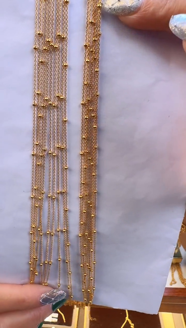 45cm固定不可调节闪o隔珠链1.09g（多样性发货）