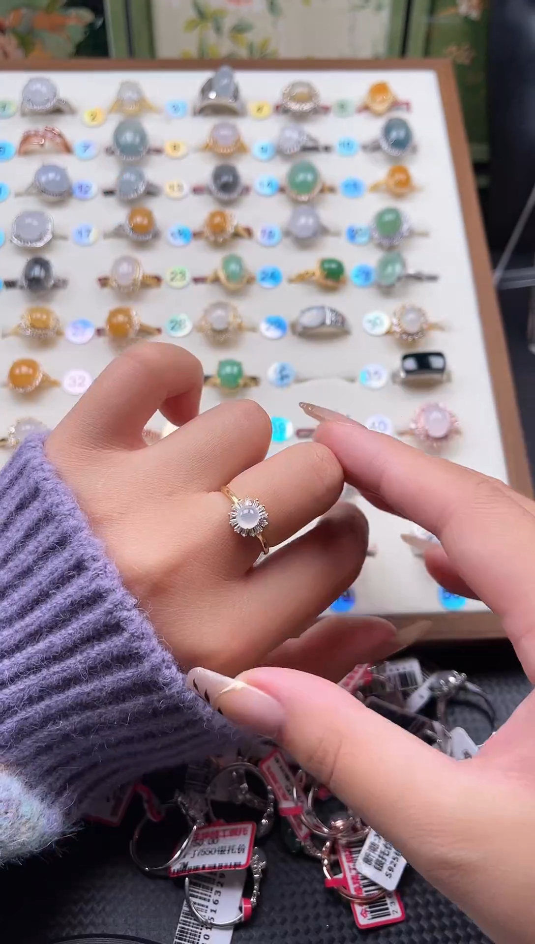 【闪购商品】翡翠戒指银S925镶嵌天然A货翡翠戒指