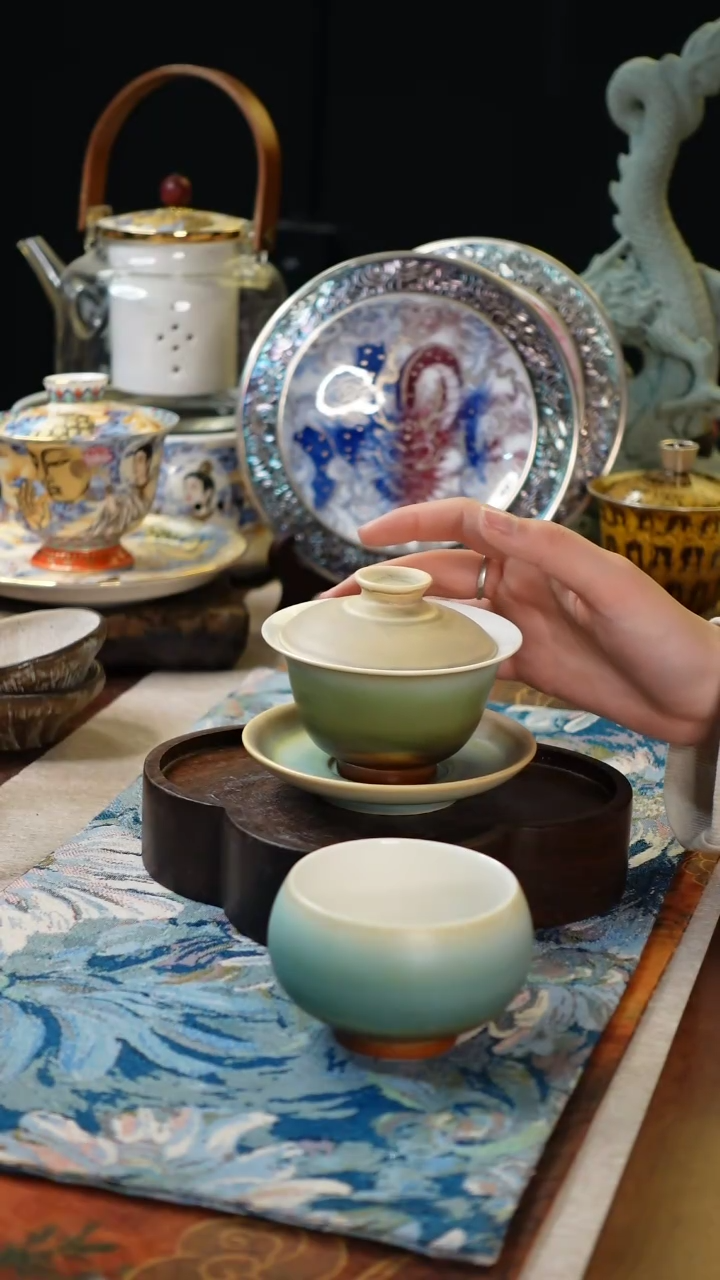 【闪购商品】三才盖碗加杯子陶瓷