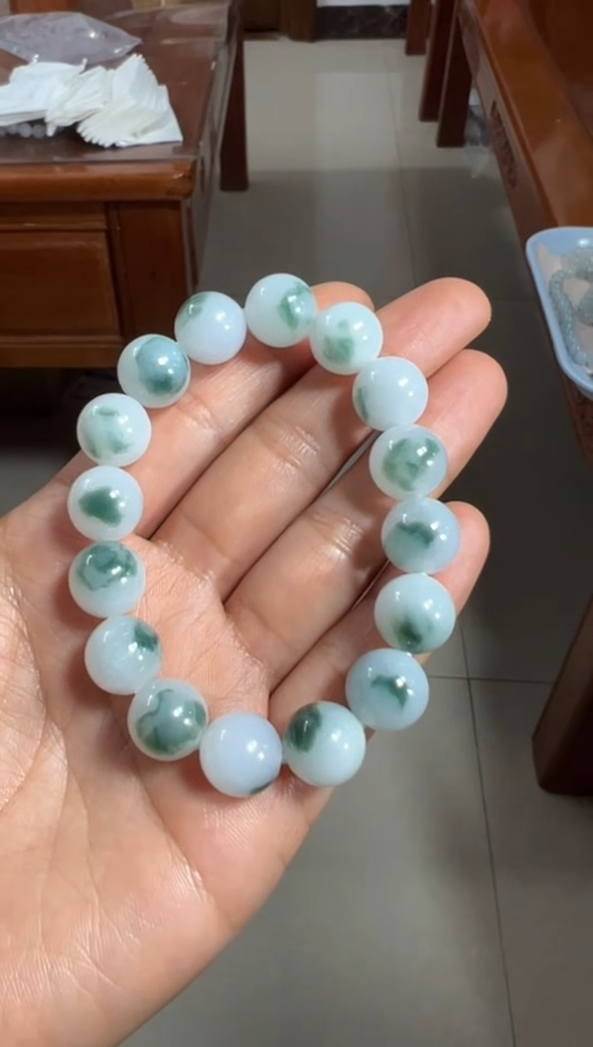 【闪购商品】翡翠手链未镶嵌缅甸翡翠A货卡12