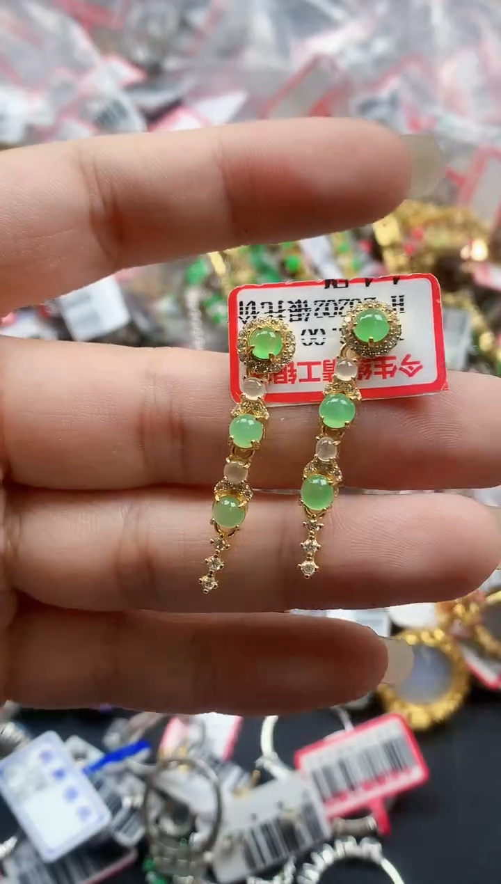 银S925镶嵌戒指翡翠天然A货缅甸翡翠