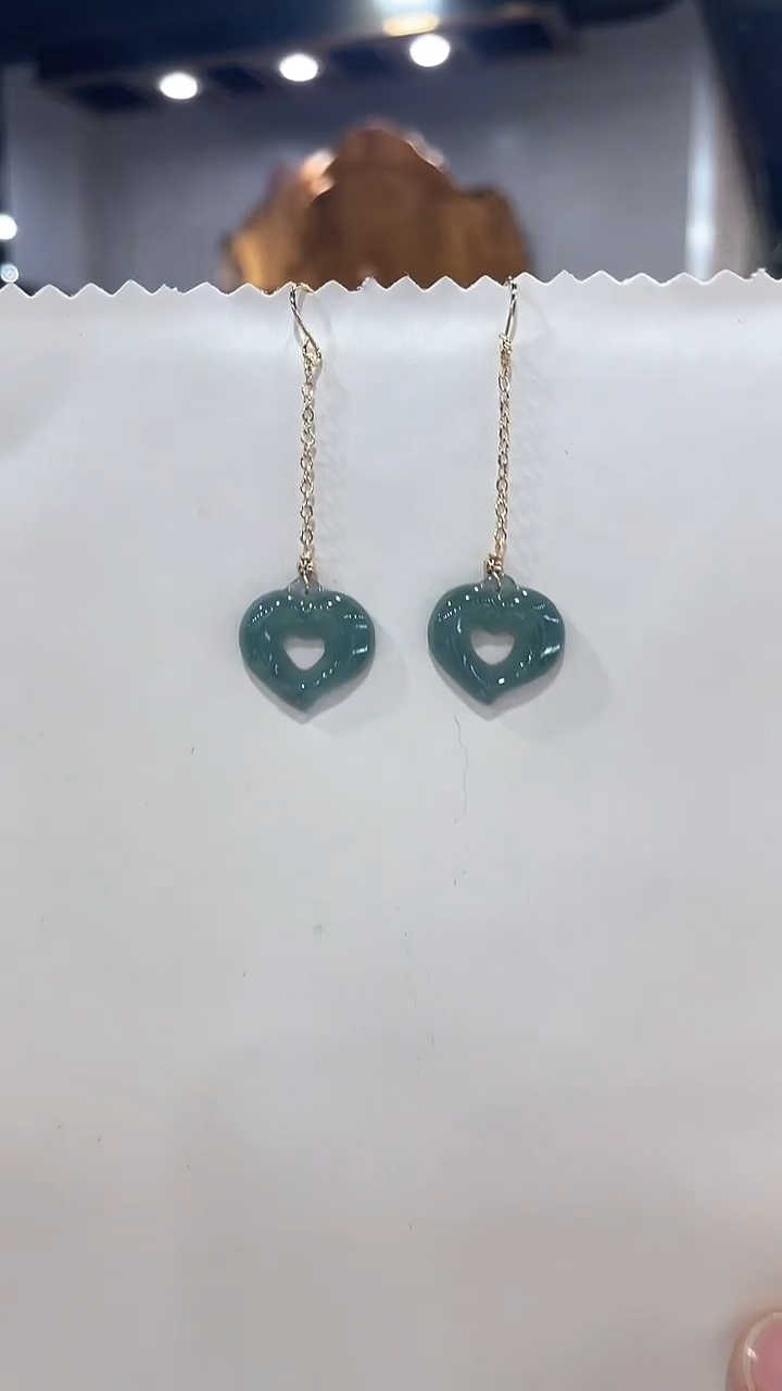 银S925镶嵌翡翠耳饰2（多样性发一）