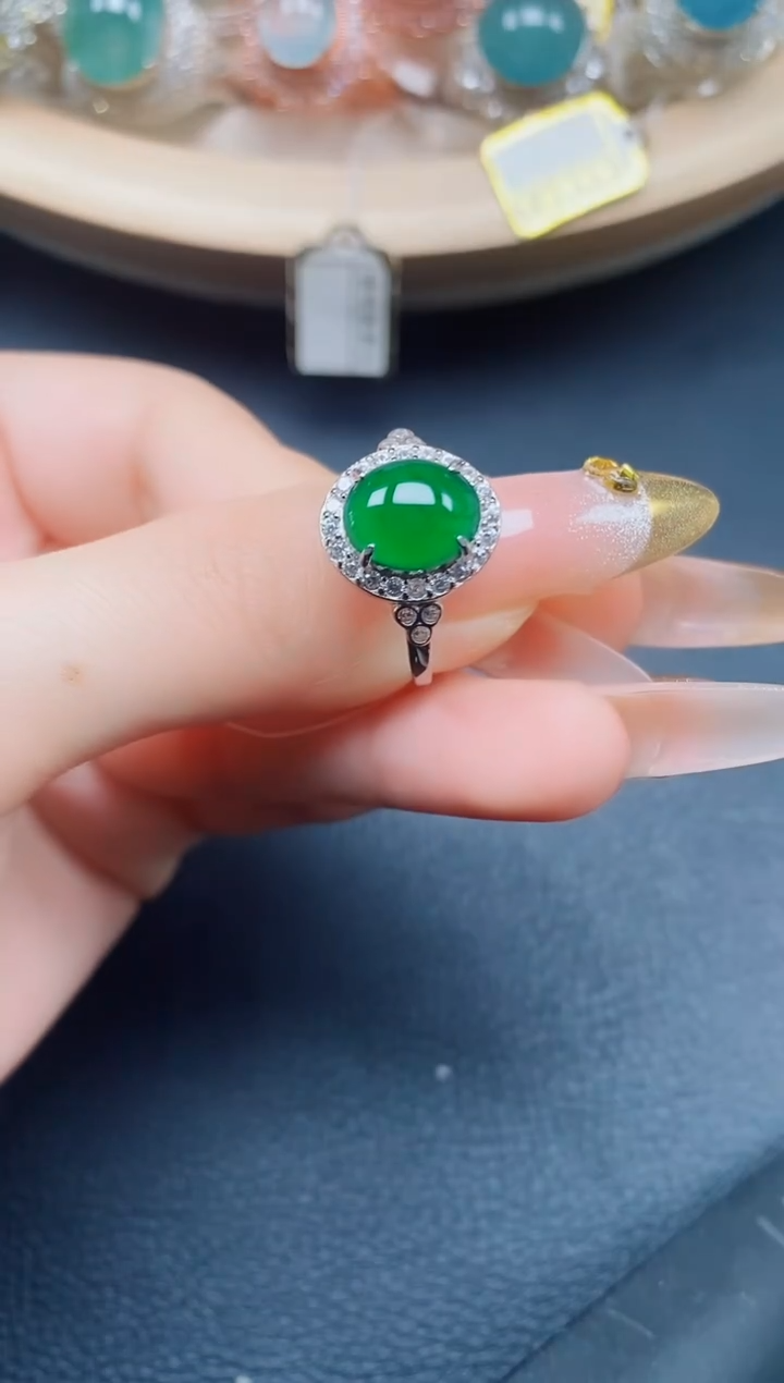 【闪购商品】翡翠戒指银S925镶嵌翡翠