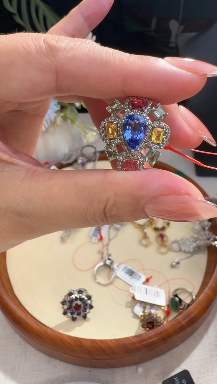 【闪购商品】坦桑石戒指银S925镶嵌戒指