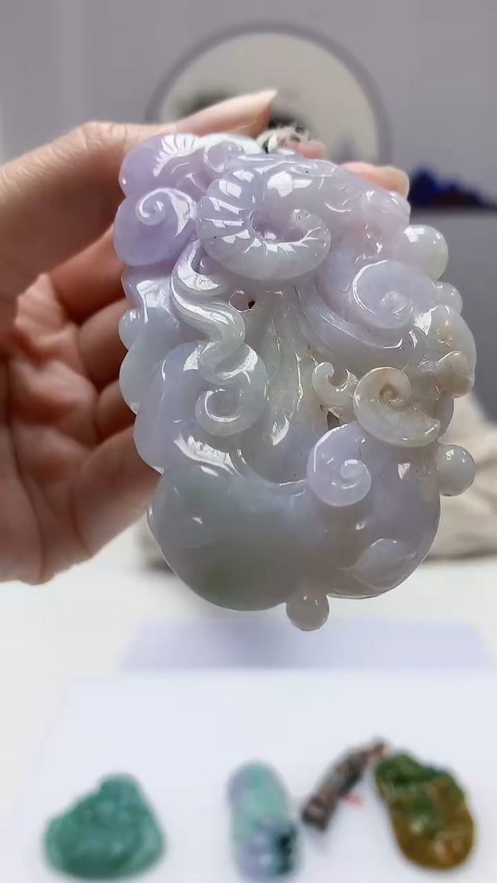 【闪购商品】定制翡翠未镶嵌4852zm-毛货挂件10如意
