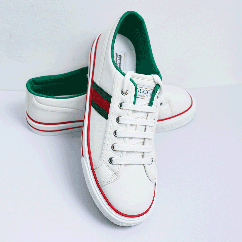 未使用 GUCCI/古驰 休闲舒适潮流1977系列白色低帮板鞋43码