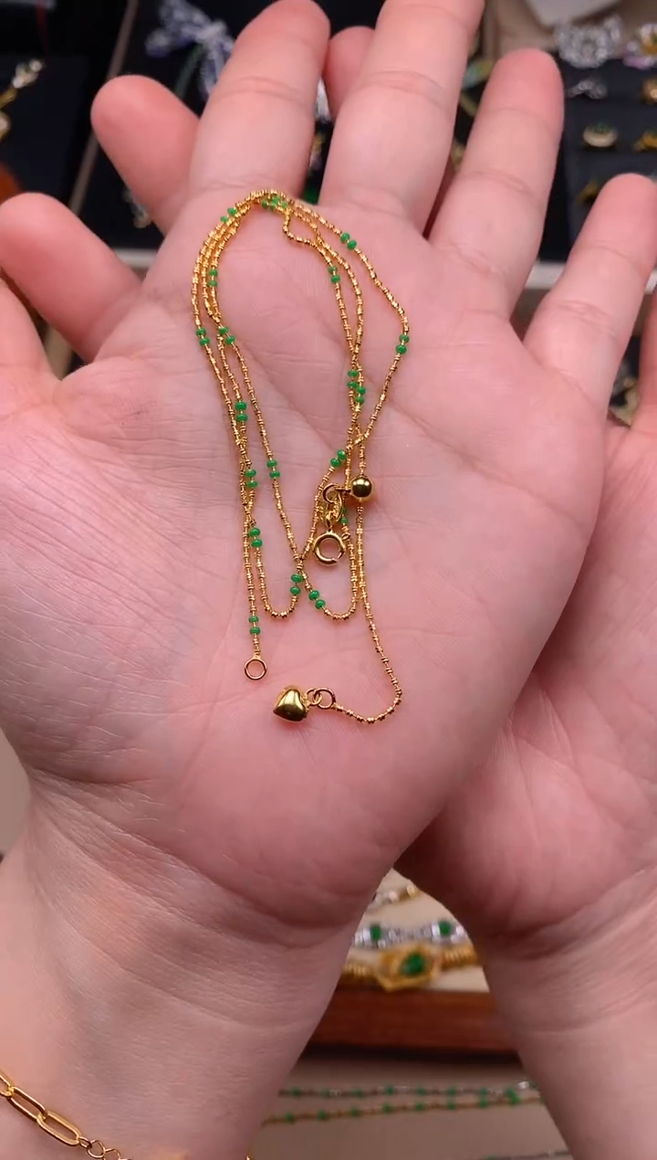 【闪购商品】翡翠颈饰银S925镶嵌项链