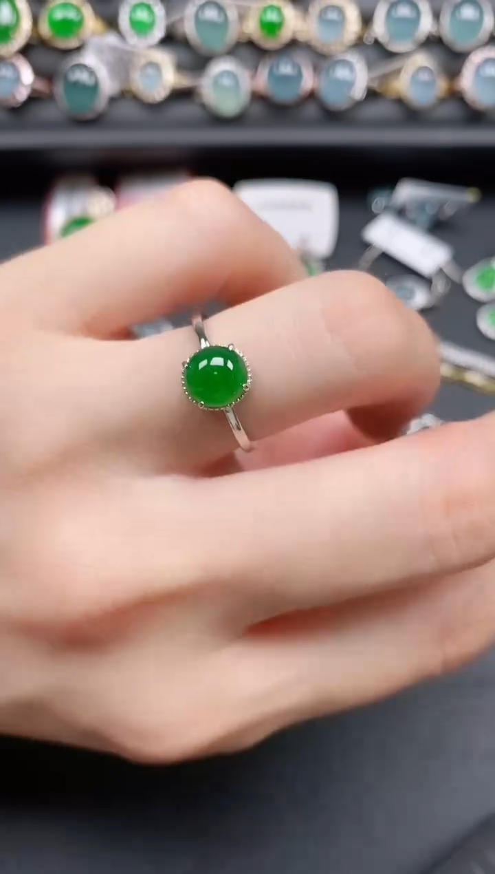 银S925镶嵌戒指翡翠11111