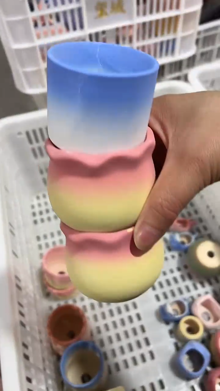 麦饭石粗陶多肉花盆三个微瑕