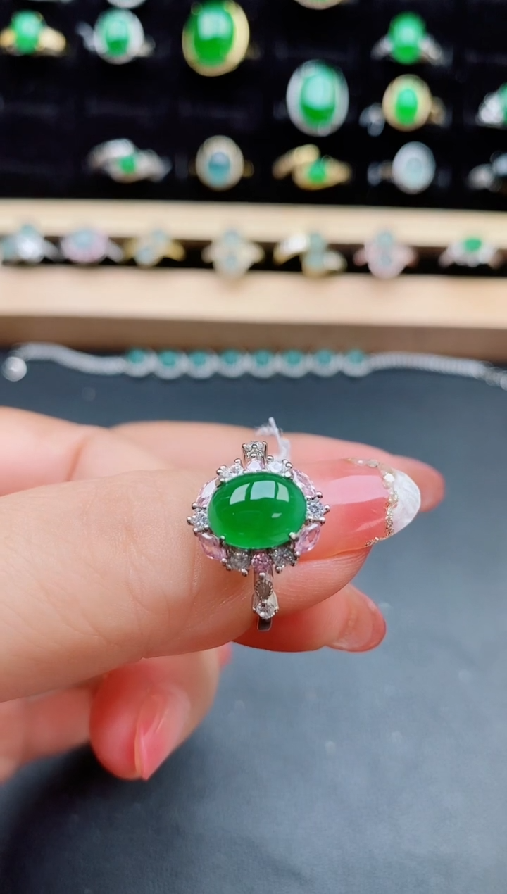 【闪购商品】翡翠戒指银S925镶嵌50800