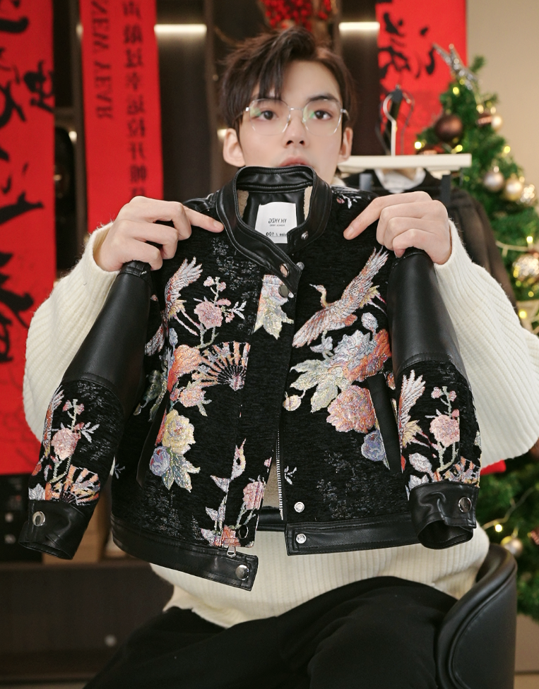 2025国风皮衣新款秋冬系列加绒皮衣时尚高级定制设计师系列10982