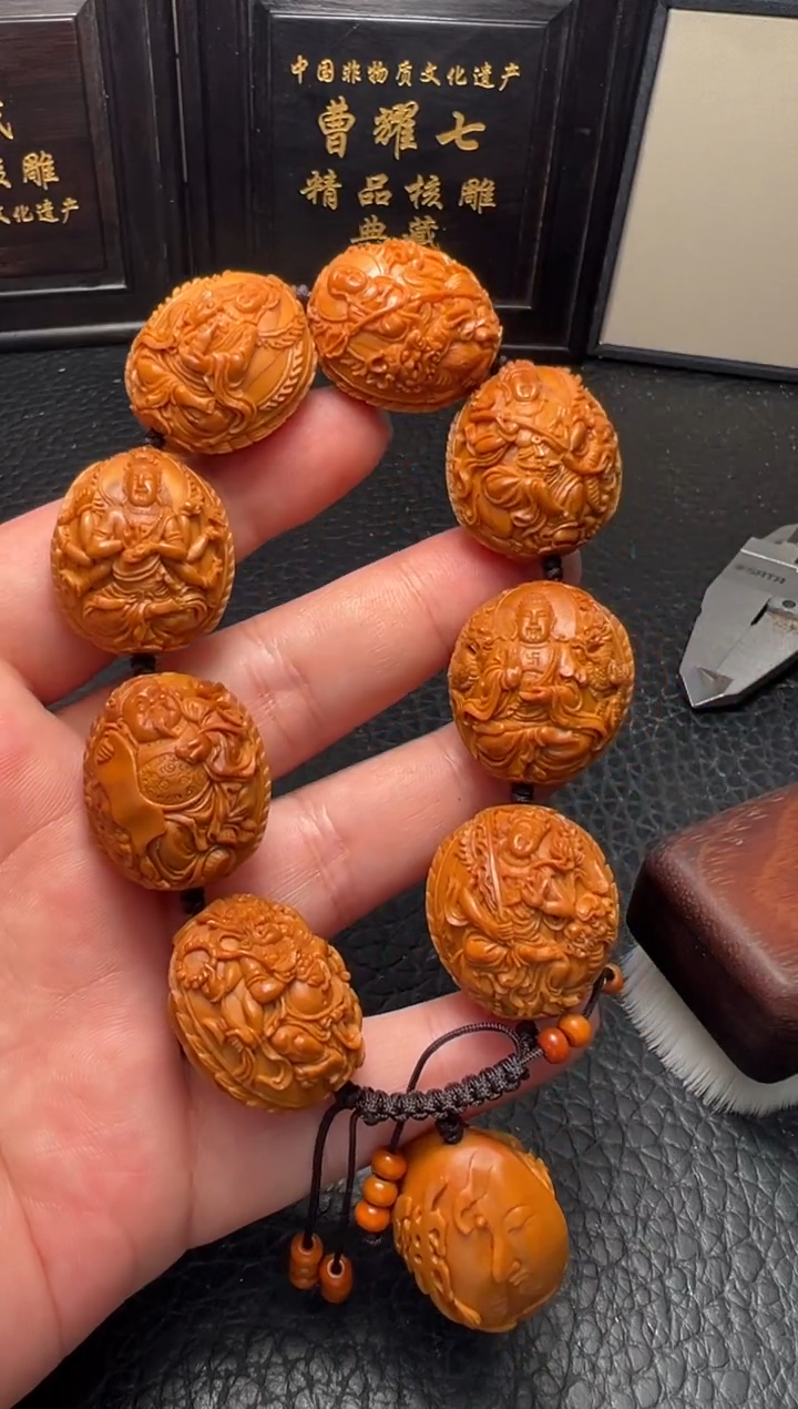 手串/手链橄榄核回血杜国彬双面浮雕万佛手串