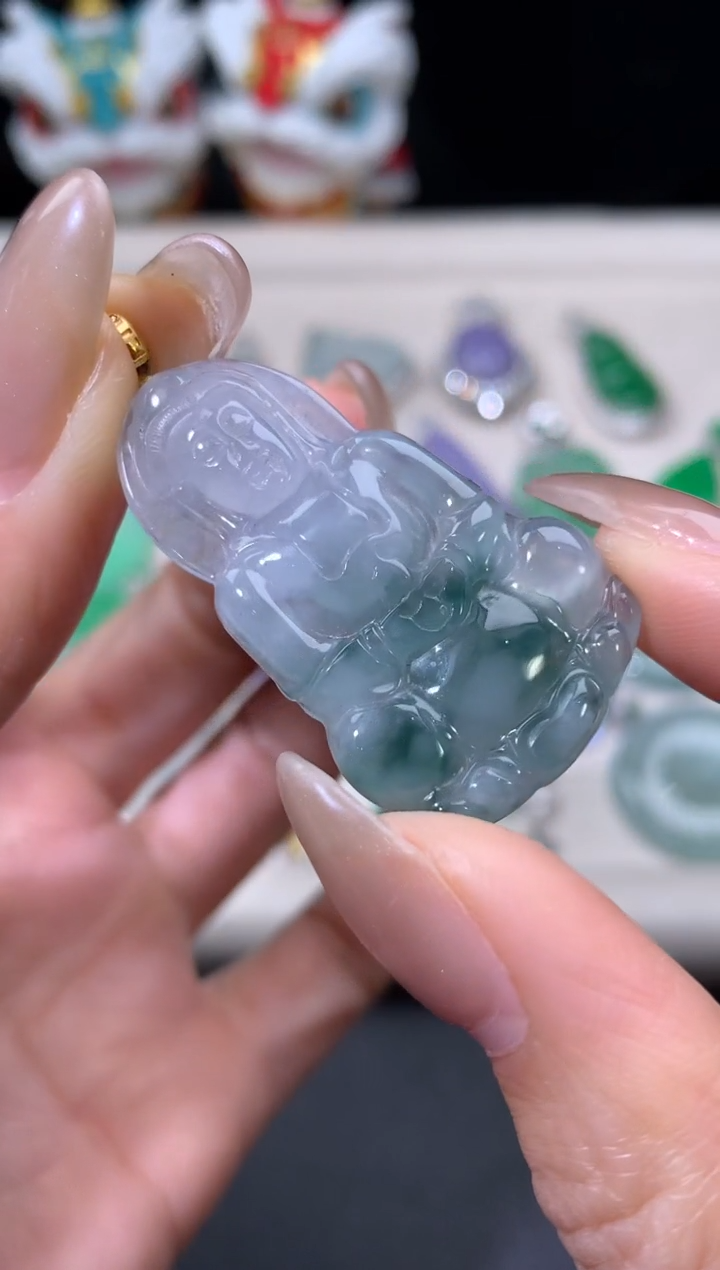 吊坠(不含链)18K金镶嵌翡翠翡翠