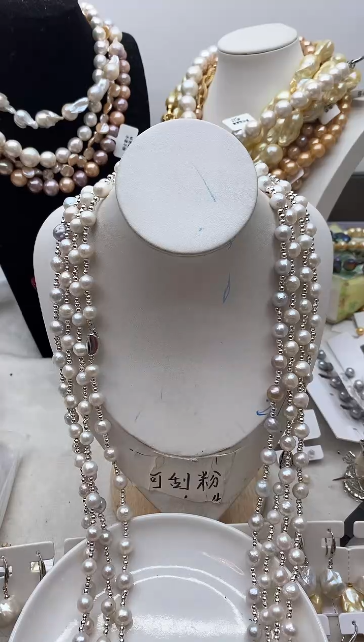 【闪购商品】淡水珍珠颈饰钛钢35