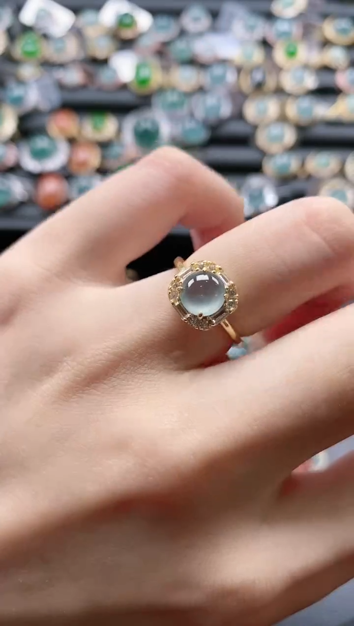 【闪购商品】翡翠戒指银S925镶嵌51511