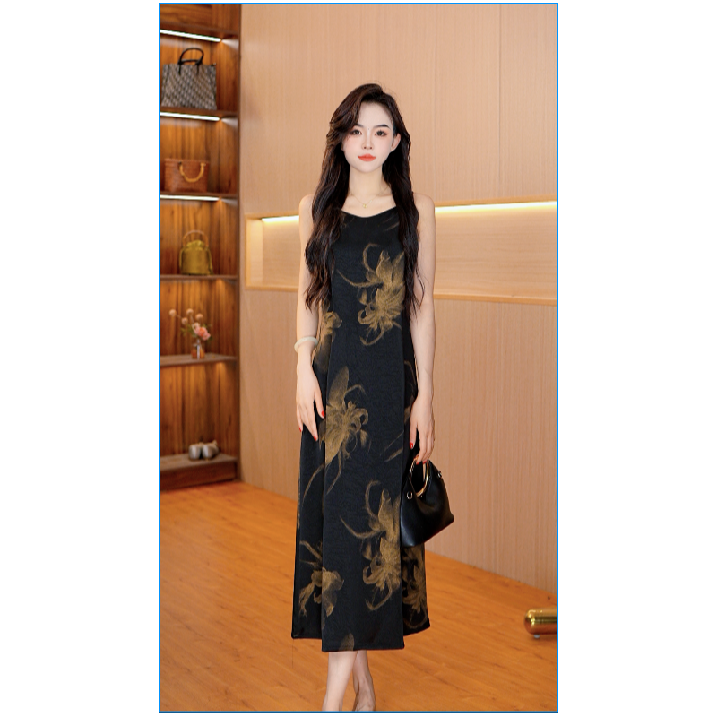 7035-3【繁花】女士吊带连衣裙