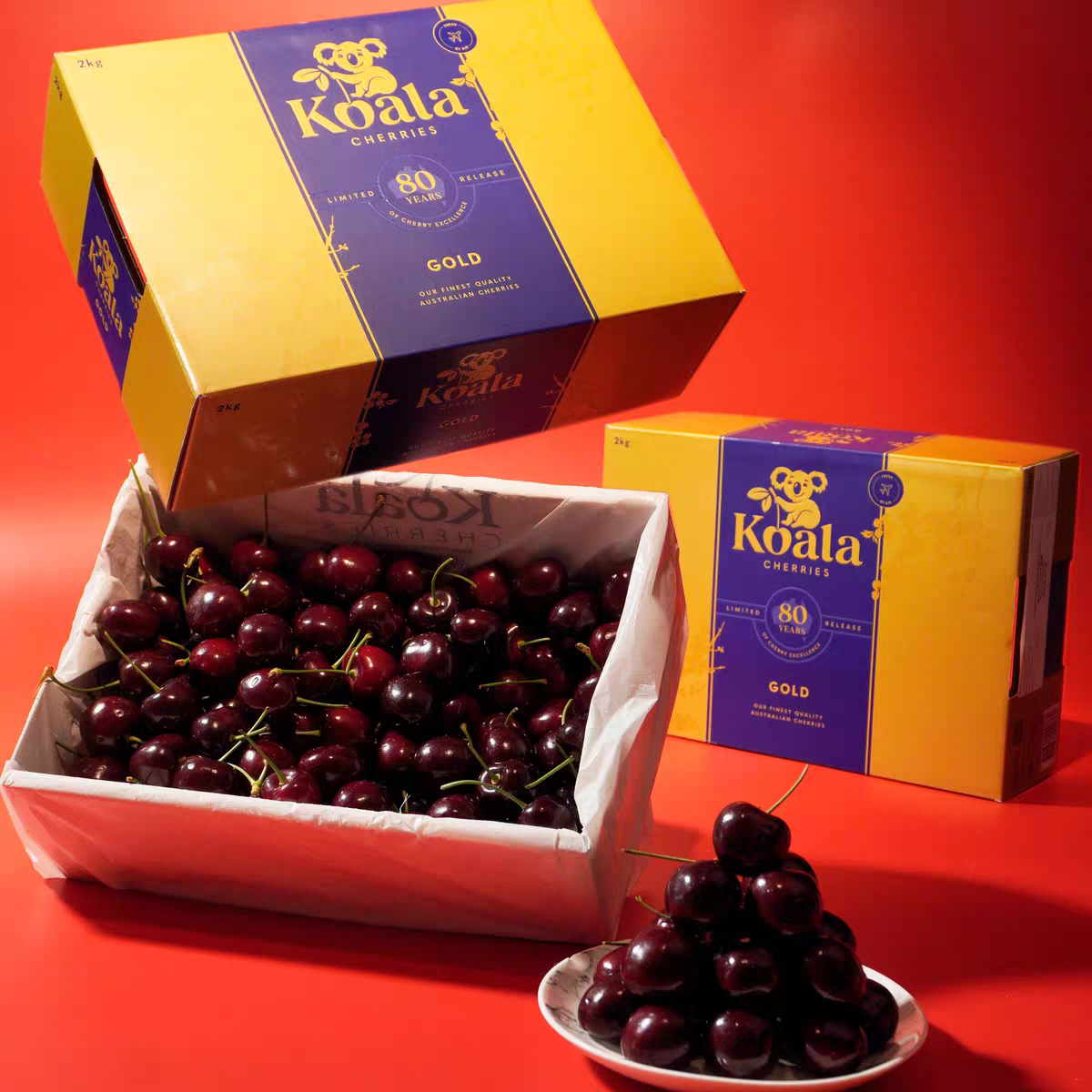 空运澳洲科迪亚进口车厘子澳洲金考拉新鲜J-4J内附果径卡