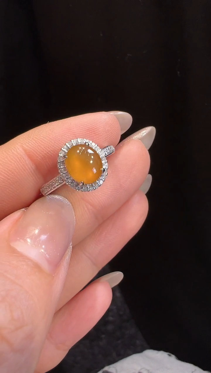 【闪购商品】翡翠戒指18K金镶嵌戒指