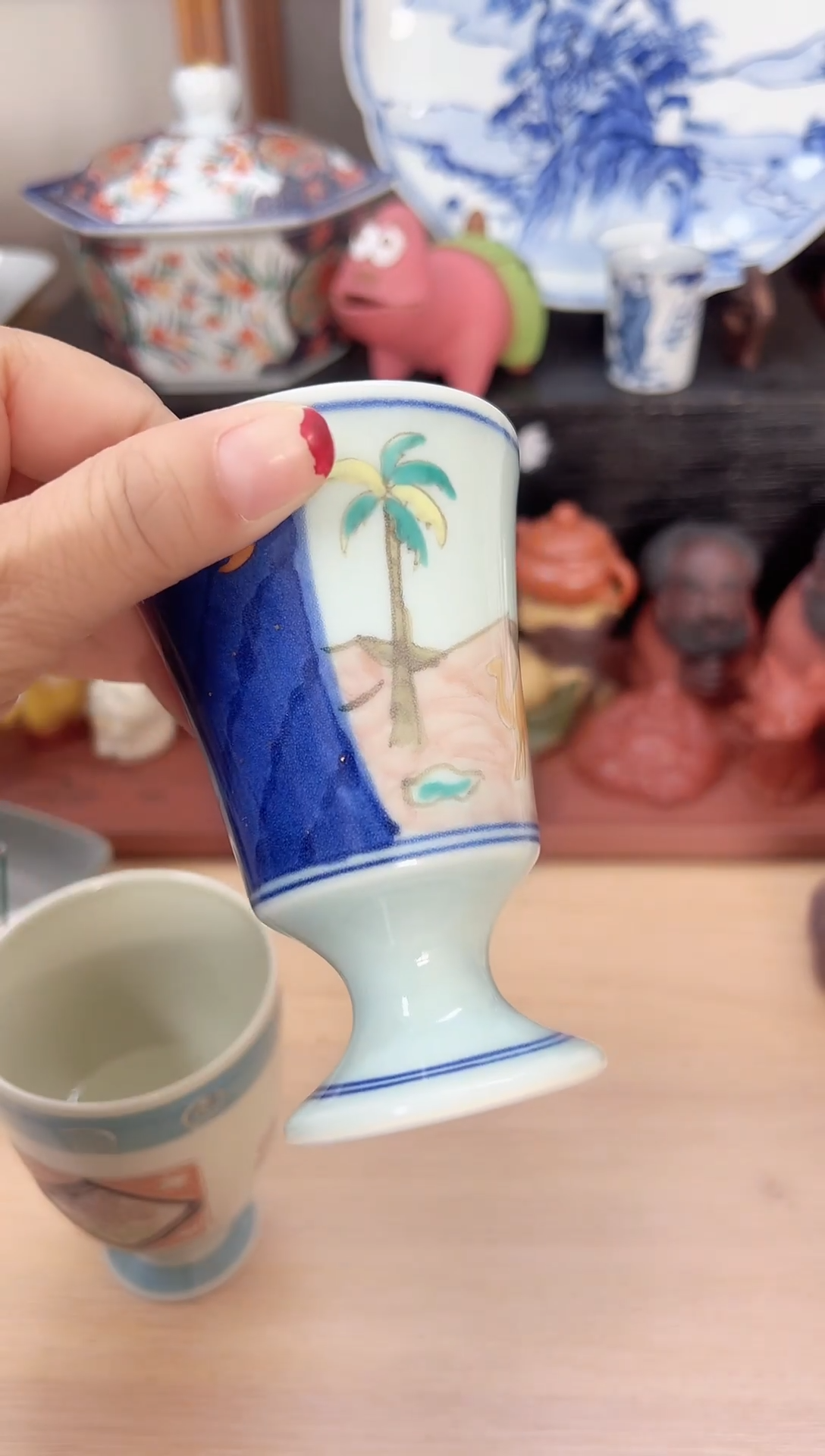 【闪购商品】瓷片青花手绘杯子一只