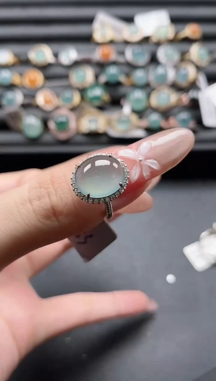 【闪购商品】翡翠戒指银S925镶嵌1111