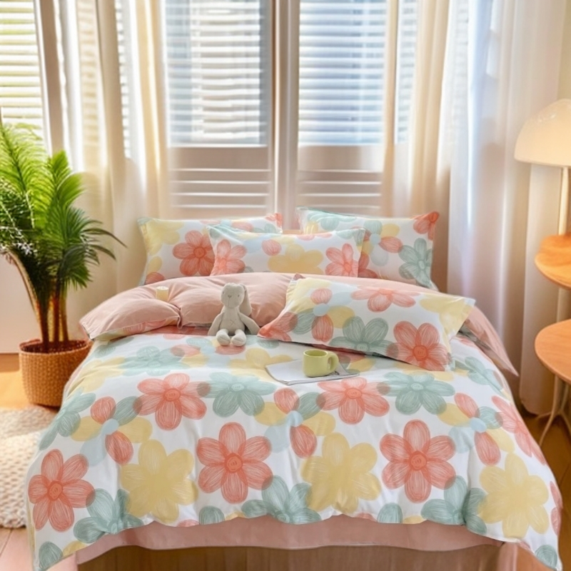 双人床单-【甜蜜花朵】尺寸2*2.3印花亲肤四季床单