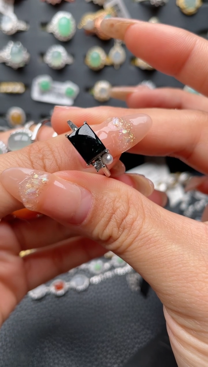 【闪购商品】翡翠戒指银S925镶嵌1111111111  84