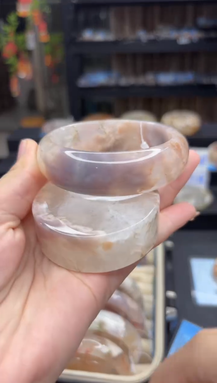 【闪购商品】石英质玉手镯未镶嵌666（58圈赠送镯心）