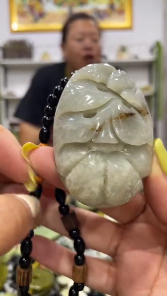 未镶嵌岫玉手把 