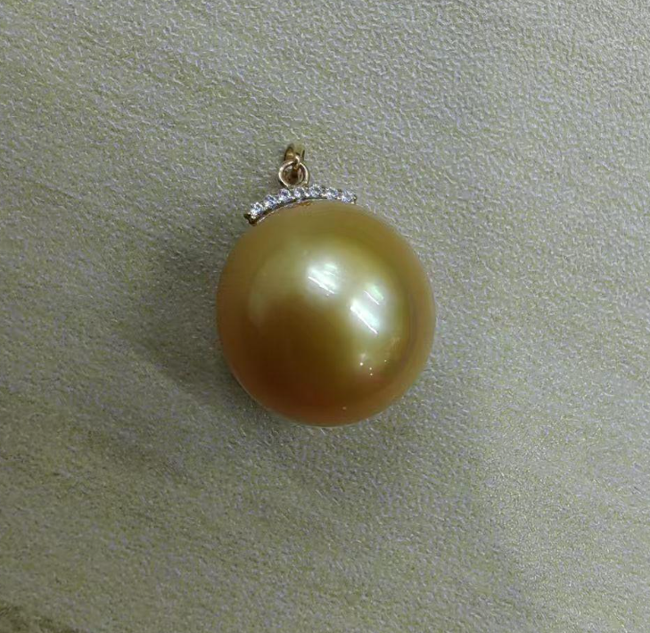 【二哥专享】18K金14-15mm金珠睫毛款吊坠