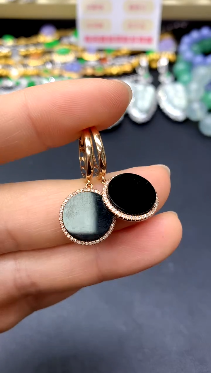 18K金镶嵌翡翠耳饰255-中国好珍宝