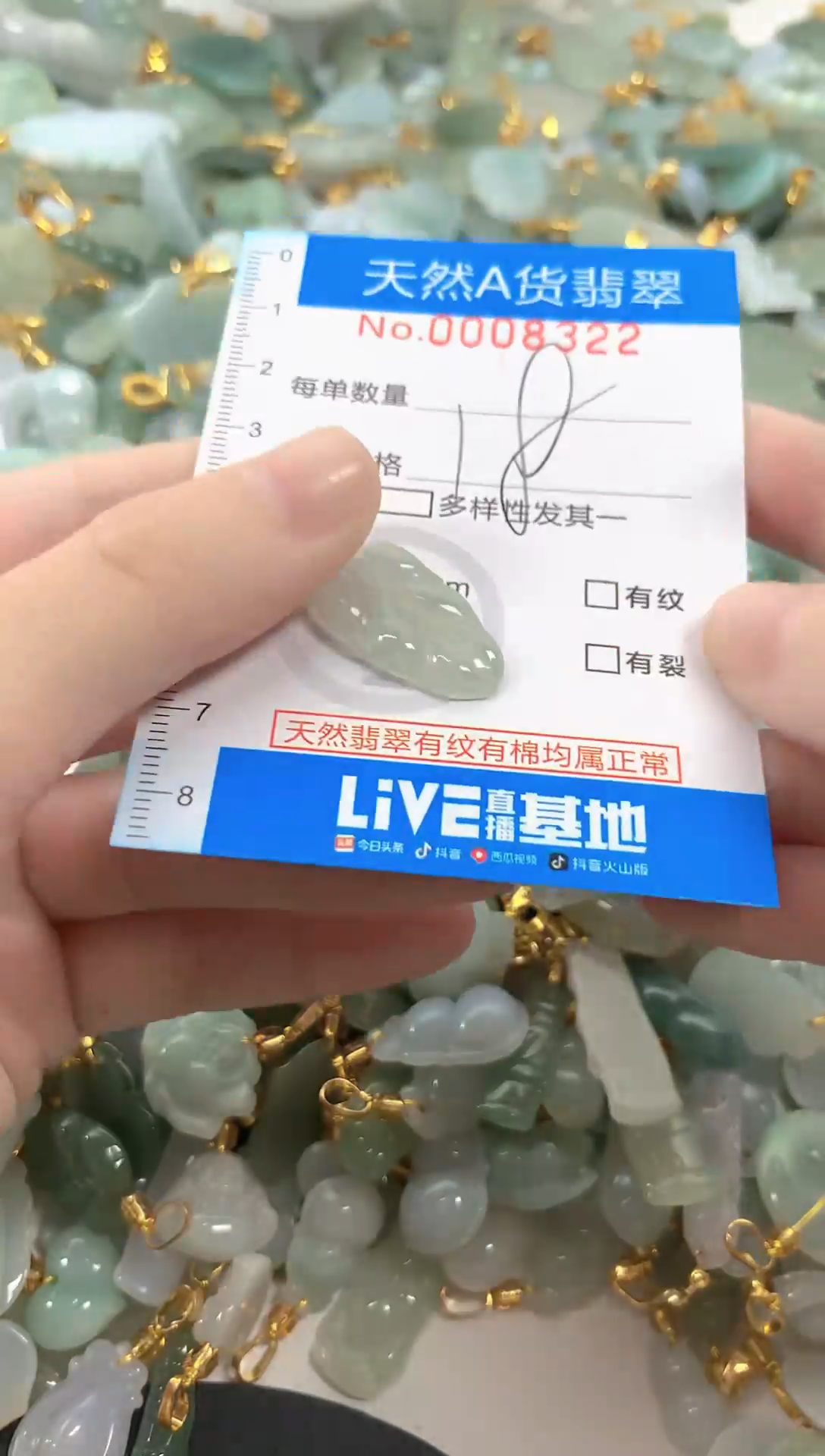 颈饰未镶嵌翡翠净货挂件-8322