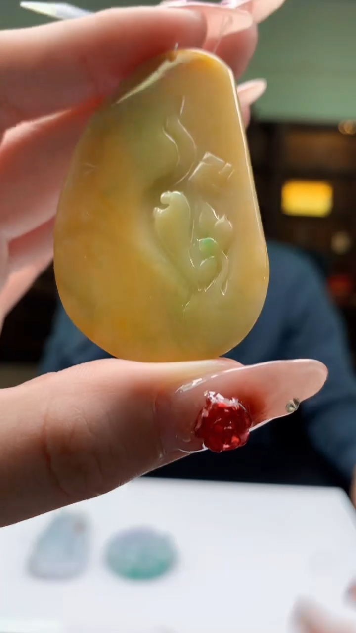 【闪购商品】定制翡翠未镶嵌1051ry-毛货挂件9