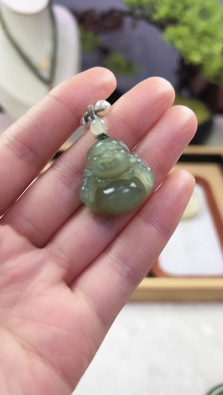颈饰未镶嵌和田玉25mm佛公