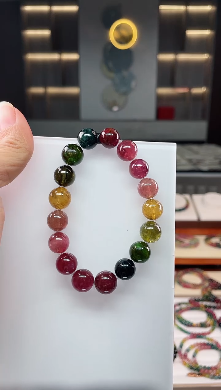 未镶嵌老矿碧玺单圈手串11mm+碧玺（多样性发一条）Q