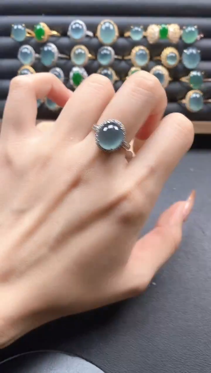 银S925镶嵌戒指翡翠51151