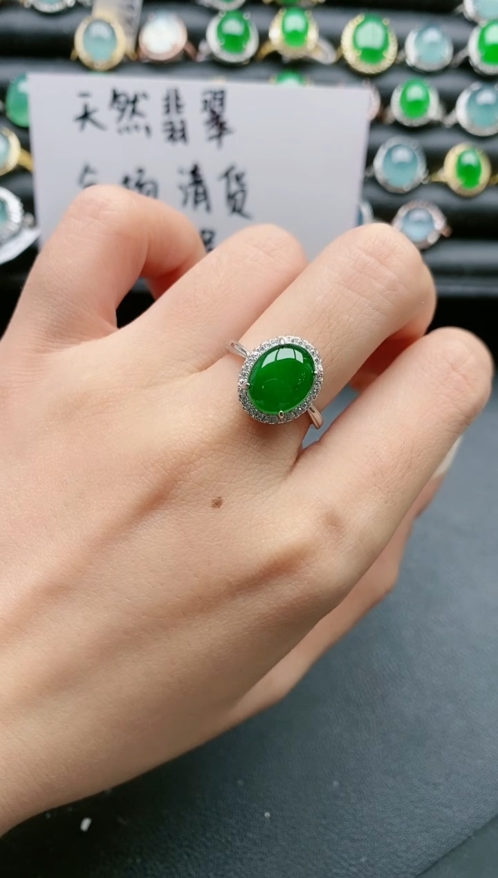 【闪购商品】翡翠戒指银S925镶嵌111111