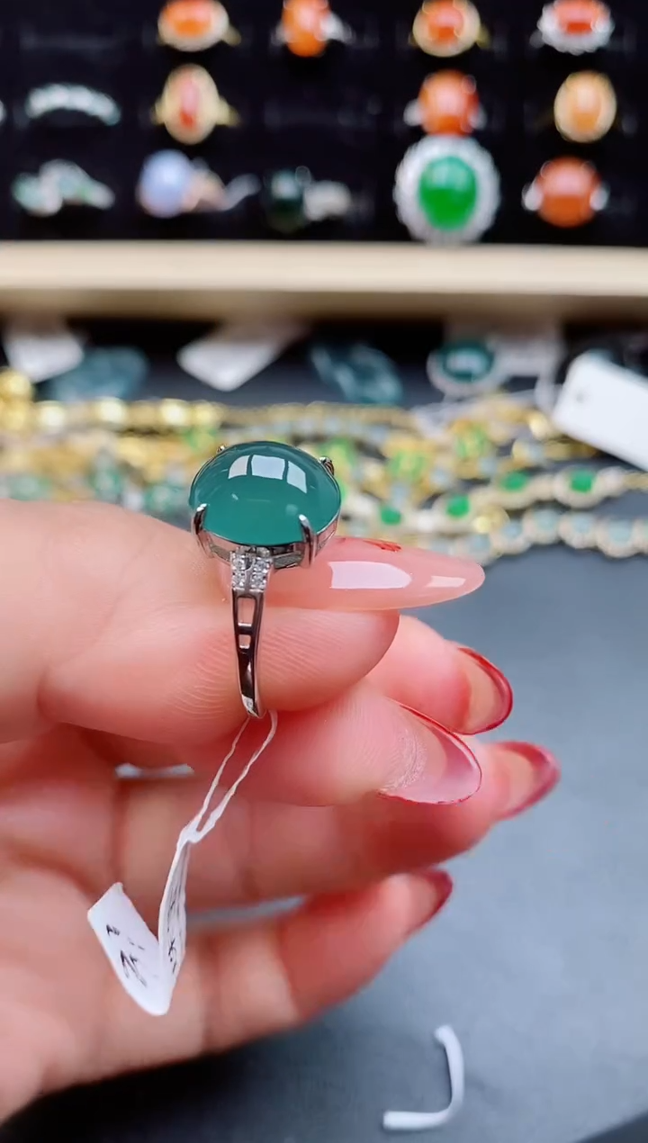 【闪购商品】翡翠戒指银S925镶嵌12121