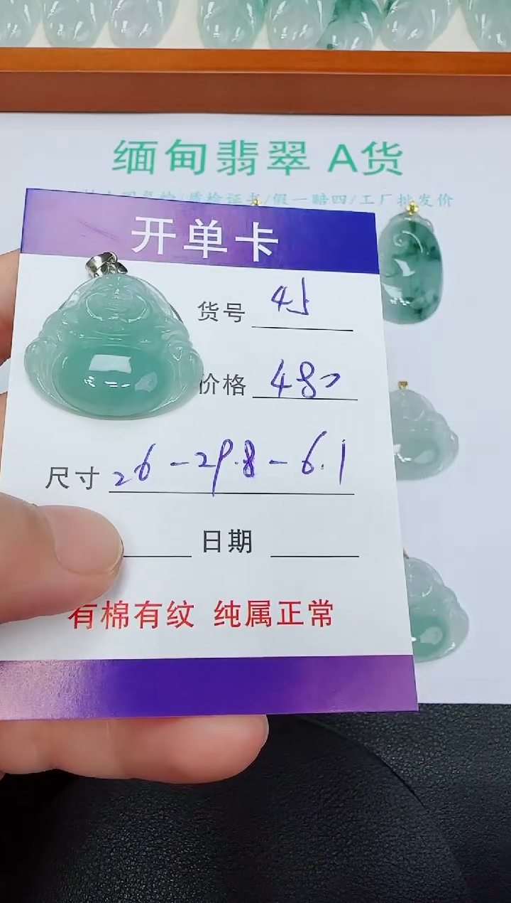 翡翠未镶嵌吊坠(赠链)45
